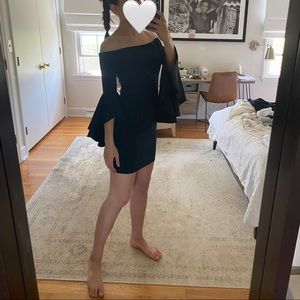 MILLY - sheath off-the-shoulder dress bell sleeves